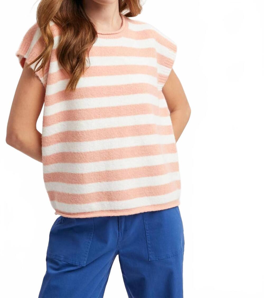 NEW WISHLIST stripe sleeveless sweater in rose